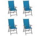 Chaises Inclinables De Jardin Lot De 4 Et Coussins Bois Acacia