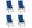 Chaises Inclinables De Jardin Lot De 4 Et Coussins Bois Acacia