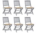 Chaises Pliables D'extérieur 6 PCs Avec Coussins Bois D'acacia