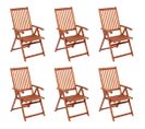 Chaises Pliables De Jardin 6 PCs Bois D'acacia Solide