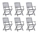 Chaises Pliables D'extérieur 6 PCs Bois D'acacia Solide