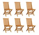 Chaises Pliables De Jardin 6 PCs Bois De Teck Solide