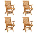 Chaises Pliables De Jardin 4 PCs Bois De Teck Solide