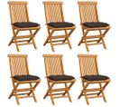 Chaises De Jardin Avec Coussins Taupe 6 PCs Bois De Teck Massif