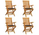 Chaises De Jardin Avec Coussins Taupe 4 PCs Bois De Teck Massif