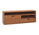 Meuble TV 110x30x40 Cm Bois De Teck Massif