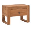 Table De Chevet 50x30x35 Cm Bois De Teck Solide