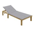 Chaise Longue Avec Coussin Gris Bois De Pin Imprégné