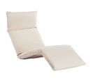 Chaise Longue Pliable Tissu Oxford Blanc Crème