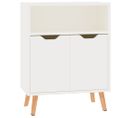 Buffet Blanc Brillant 60x30x72 Cm Aggloméré