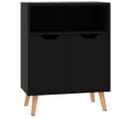 Buffet Noir Brillant 60x30x72 Cm Aggloméré