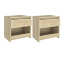 Tables De Chevet 2 PCs Chêne Sonoma 40x30x39 Cm Aggloméré