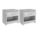 Tables De Chevet 2 PCs Gris Béton 40x30x39 Cm Aggloméré