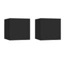 Meubles Tv Muraux 2 Pcs Noir 30,5x30x30 Cm