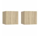 Meubles Tv Muraux 2 Pcs Chêne Sonoma 30,5x30x30 Cm