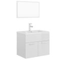 Ensemble Meuble Vasque 60 x 38,5 x 46 Cm - Vasque + Miroir + Robinet - Blanc