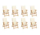 Chaises Inclinables De Jardin Avec Coussins 8 PCs Teck Solide