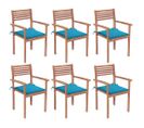 Chaises De Jardin Empilables Avec Coussins 6 PCs Teck Solide