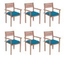 Chaises De Jardin Empilables Avec Coussins 6 PCs Teck Solide