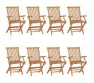 Chaises De Jardin 8 PCs Bois De Teck Massif