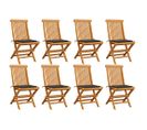 Chaises De Jardin Avec Coussins Taupe 8 PCs Bois De Teck Massif