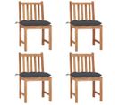 Chaises De Jardin 4 PCs Avec Coussins Bois De Teck Massif