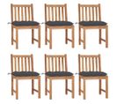 Chaises De Jardin 6 PCs Avec Coussins Bois De Teck Massif