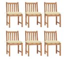 Chaises De Jardin 6 PCs Avec Coussins Bois De Teck Massif