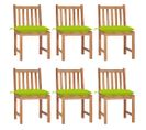 Chaises De Jardin 6 PCs Avec Coussins Bois De Teck Massif