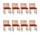 Chaises De Jardin 8 PCs Avec Coussins Bois De Teck Massif