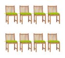 Chaises De Jardin 8 PCs Avec Coussins Bois De Teck Massif