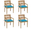 Chaises Batavia Avec Coussins 4 PCs Bois De Teck Solide