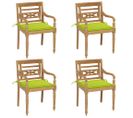 Chaises Batavia Avec Coussins 4 PCs Bois De Teck Solide