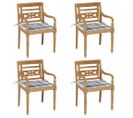 Chaises Batavia Avec Coussins 4 PCs Bois De Teck Solide