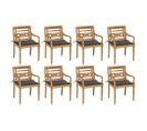 Chaises Batavia Avec Coussins 8 PCs Bois De Teck Solide