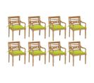 Chaises Batavia Avec Coussins 8 PCs Bois De Teck Solide