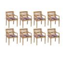 Chaises Batavia Avec Coussins 8 PCs Bois De Teck Solide