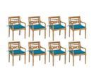 Chaises Batavia Avec Coussins 8 PCs Bois De Teck Solide