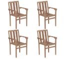 Chaises De Jardin Empilables 4 PCs Boie De Teck Solide