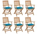 Chaises Pliables De Jardin 6 PCs Avec Coussins Bois D'acacia