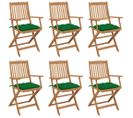 Chaises Pliables De Jardin 6 PCs Avec Coussins Bois D'acacia