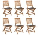 Chaises Pliables De Jardin 6 PCs Avec Coussins Bois D'acacia