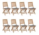 Chaises Pliables De Jardin 8 PCs Avec Coussins Bois D'acacia