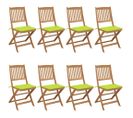 Chaises Pliables De Jardin 8 PCs Avec Coussins Bois D'acacia