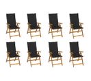 Chaises Pliables De Jardin Avec Coussins 8 PCs Bois D'acacia