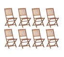 Chaises Pliables D'extérieur 8 PCs Bois D'acacia Solide