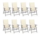 Chaises Inclinables De Jardin Et Coussins Lot De 8 Bois Acacia