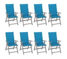 Chaises Inclinables De Jardin Et Coussins Lot De 8 Bois Acacia