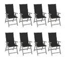 Chaises Inclinables De Jardin Et Coussins Lot De 8 Bois Acacia