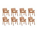 Chaises De Jardin 8 PCs Bois D'acacia Solide